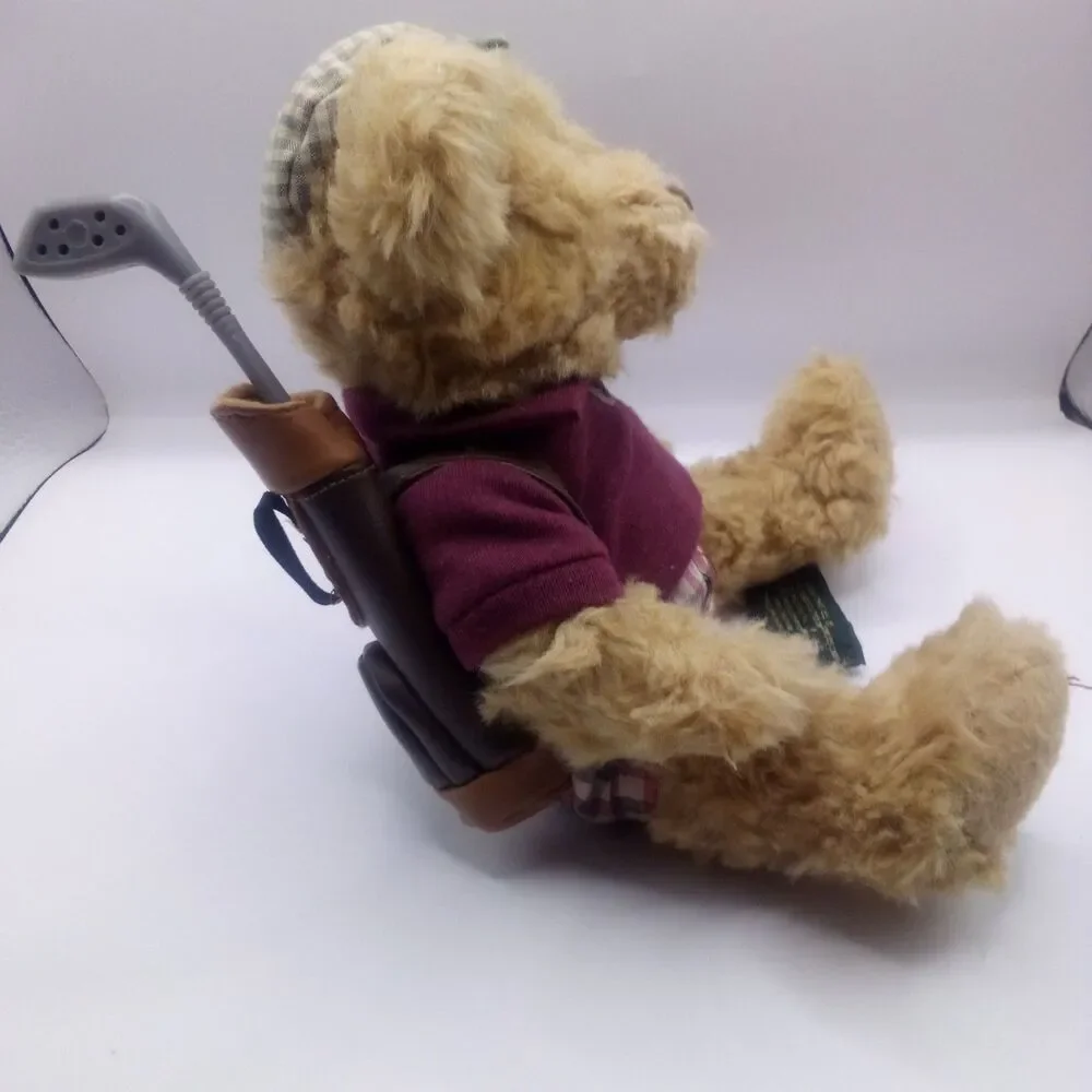 Russ Berrie Chip The Golfer Teddy Bear Plush Vintage Golf Bag Outfit Collectible